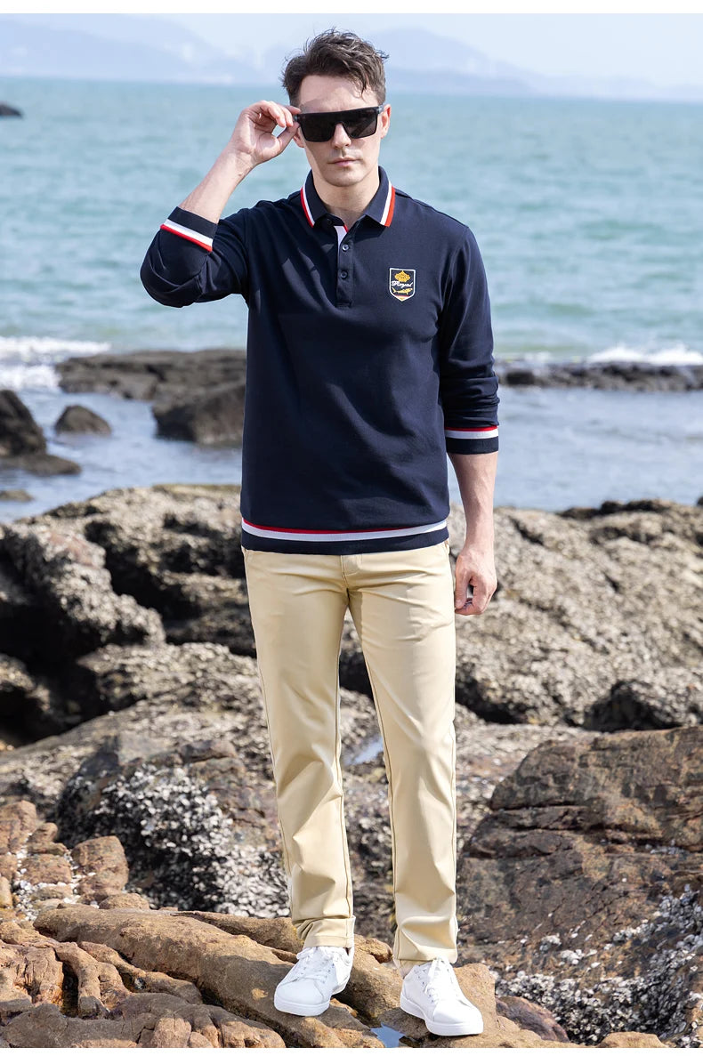 Thick Cotton Embroidered Polo Shirt