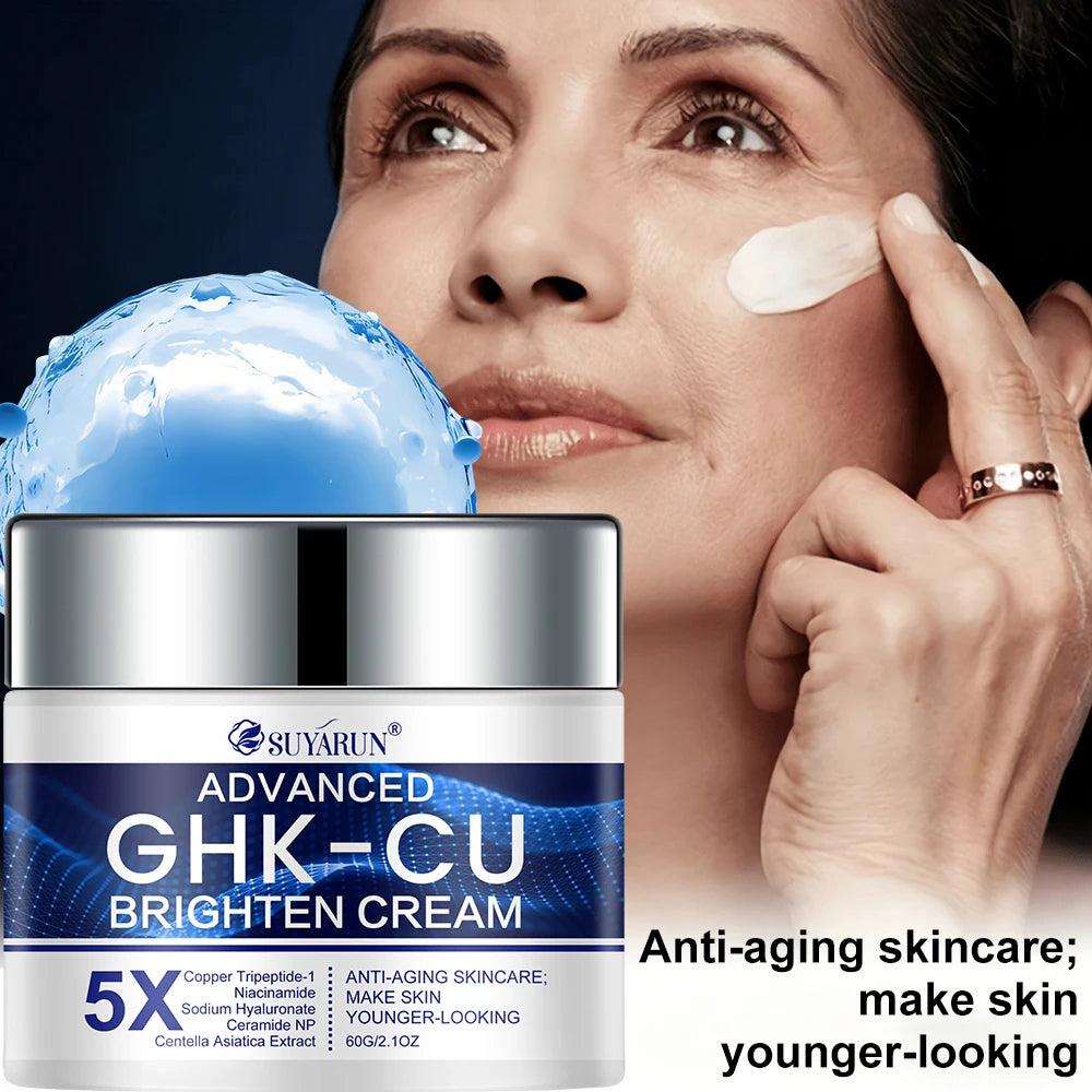 SUYARUN GHK-CU Cream & Serum - Anti-Aging Facial Moisturizer, Firming and Moisturizing for All Skin Types, Suitable for Women.