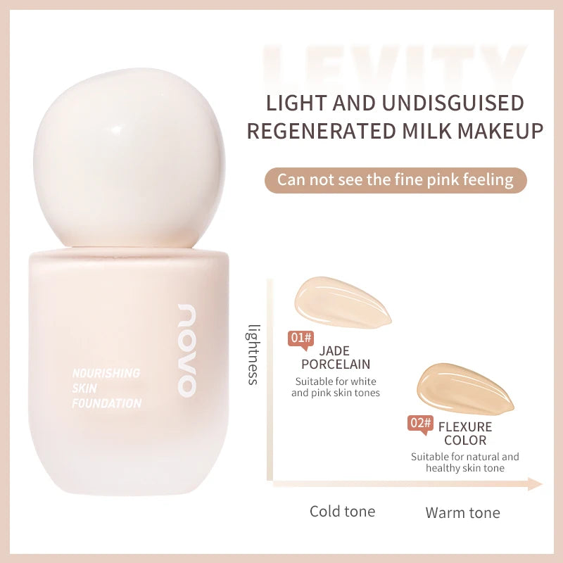 NOVO Moisturizing Lightweight Foundation Make-Up Can Create Natural And Soft Skin With Good Makeup Holding And Blemish Effect,