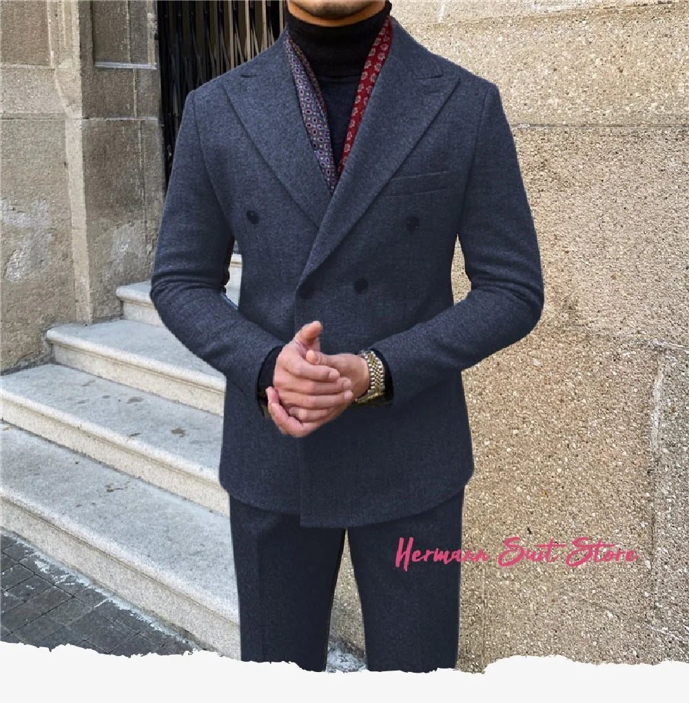 Modern Double Breasted Business Suit
