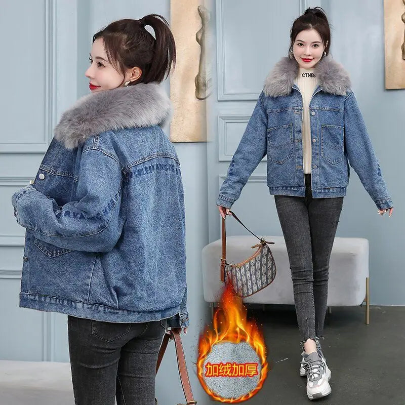 Coats Jean Jackets Women 2025 Winter Denim Jacket Designer Very Warm Latest Fashion High Quality Woman Coat Overcoat Cowgirl