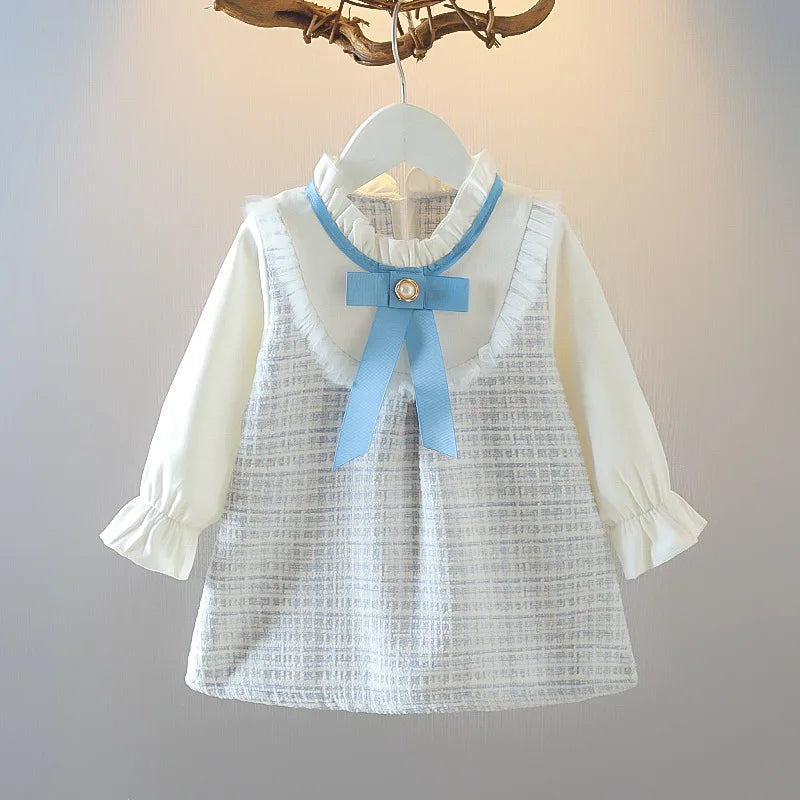 Cute Bow Plaid Baby Dress