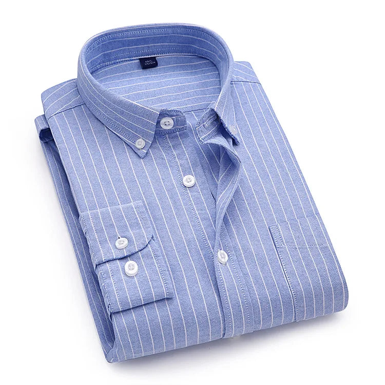 Vertical Striped Oxford Cotton Shirt