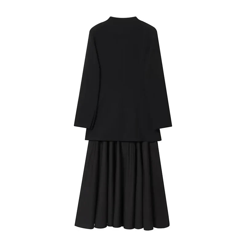 Chic Blazer Style Midi Dress