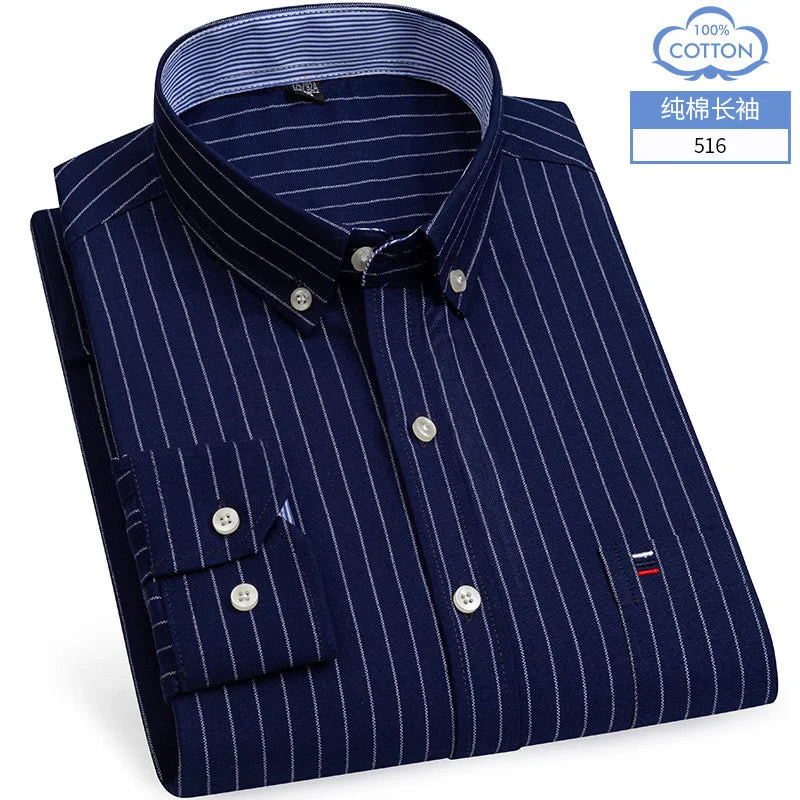 Oxford Striped Cotton Casual Shirt