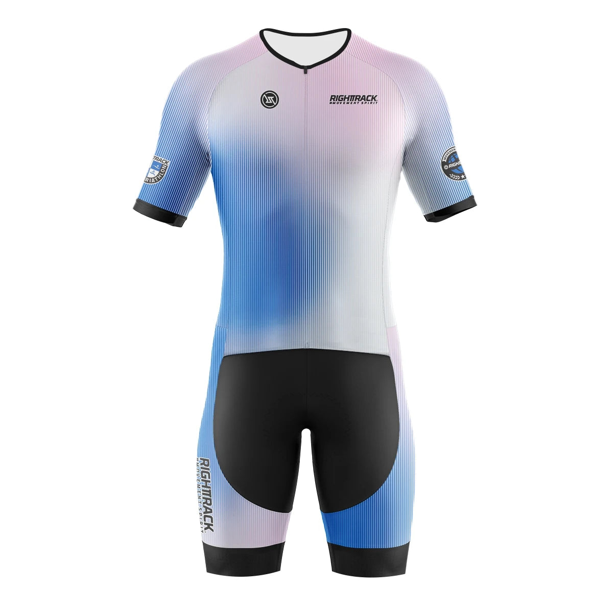 RIGHTTRACK Trisuit Men's Summer Triathlon Race Short Sleeve Skinsuit Clothing Swimming Cycling Running Custom Apparel