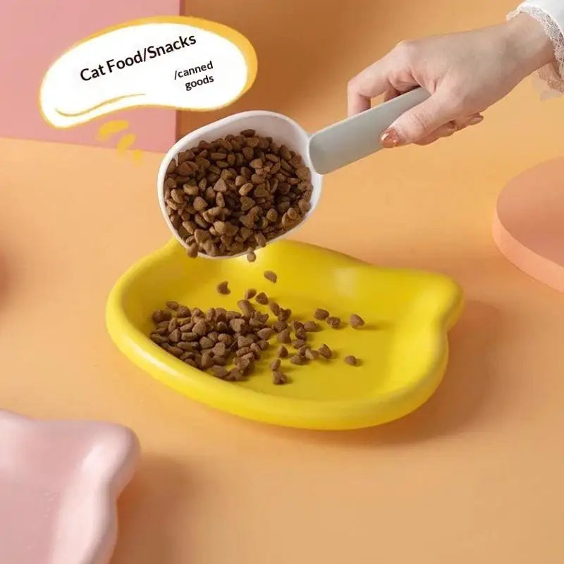 Pastel Cat Head Feeding Dish