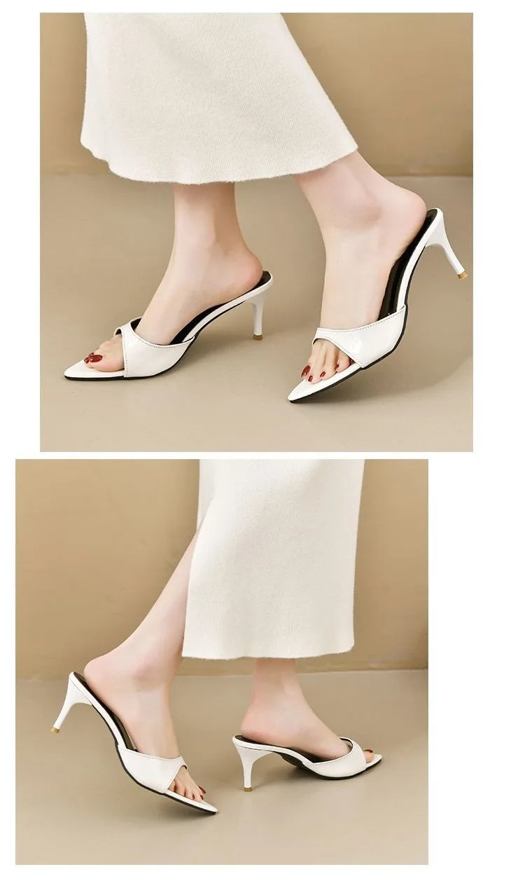 Women's High Heels Summer Slippers Women Sandals Fashion Classic Pointy Open Toe Stiletto Heels Sexy 2026 High-heeled Slippers