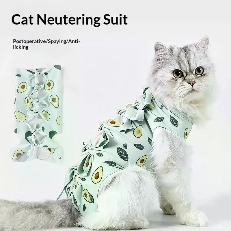 Pet Neutering Suit Cat Postoperative Recovery Clothes Anti-Licking Adjustable Wound Protective Clothing Pet Supplies