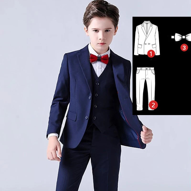Formal Kids Plaid Tuxedo Suit