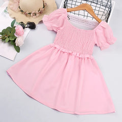 Pink Shirred Princess Summer Dress