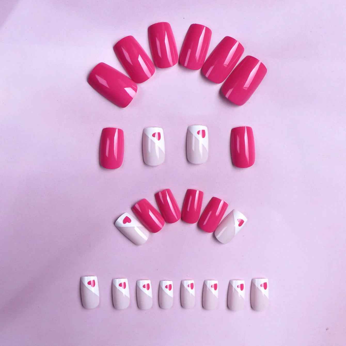 24PCS Short False Nails With Rose Leaf Design Pressed On The Nails, Glossy Glue, Black Full Coverage Acrylic False Nails