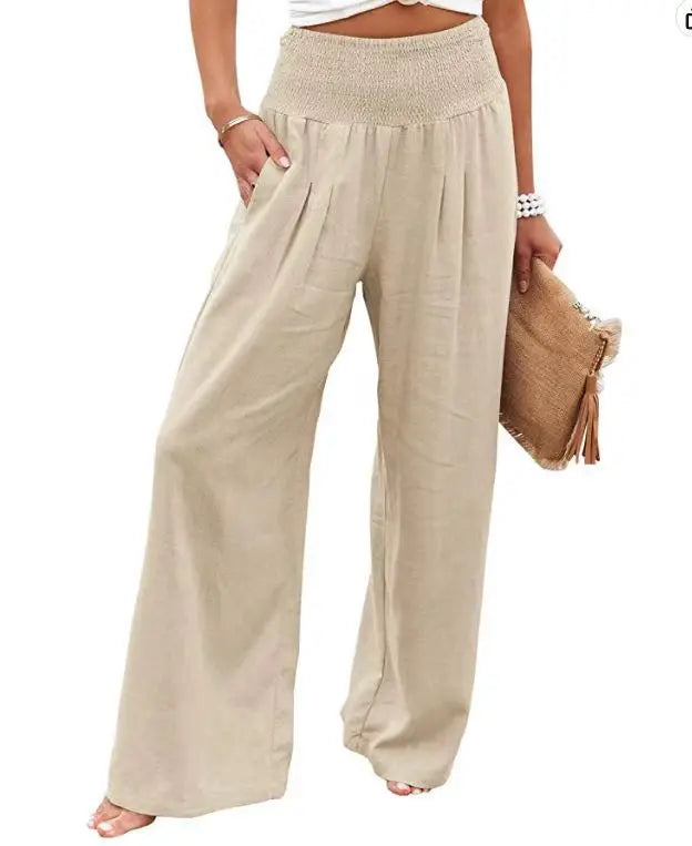 Drawstring Beach Wide Leg Pants