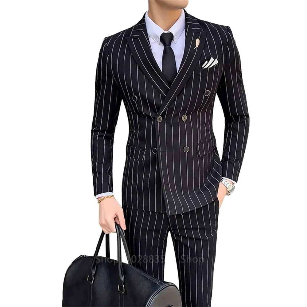 Modern Double Breasted Business Suit