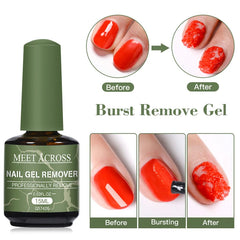 1/4bottle Nail Gel Remover Polish Soak-Off 3 Minutes Quickly & Easily Removes Gel Polish 0.5fl.Oz Professional Non-Irritating