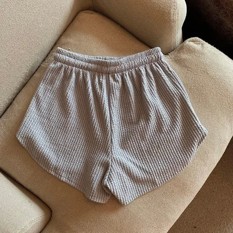 High Waist Drawstring Sweat Shorts