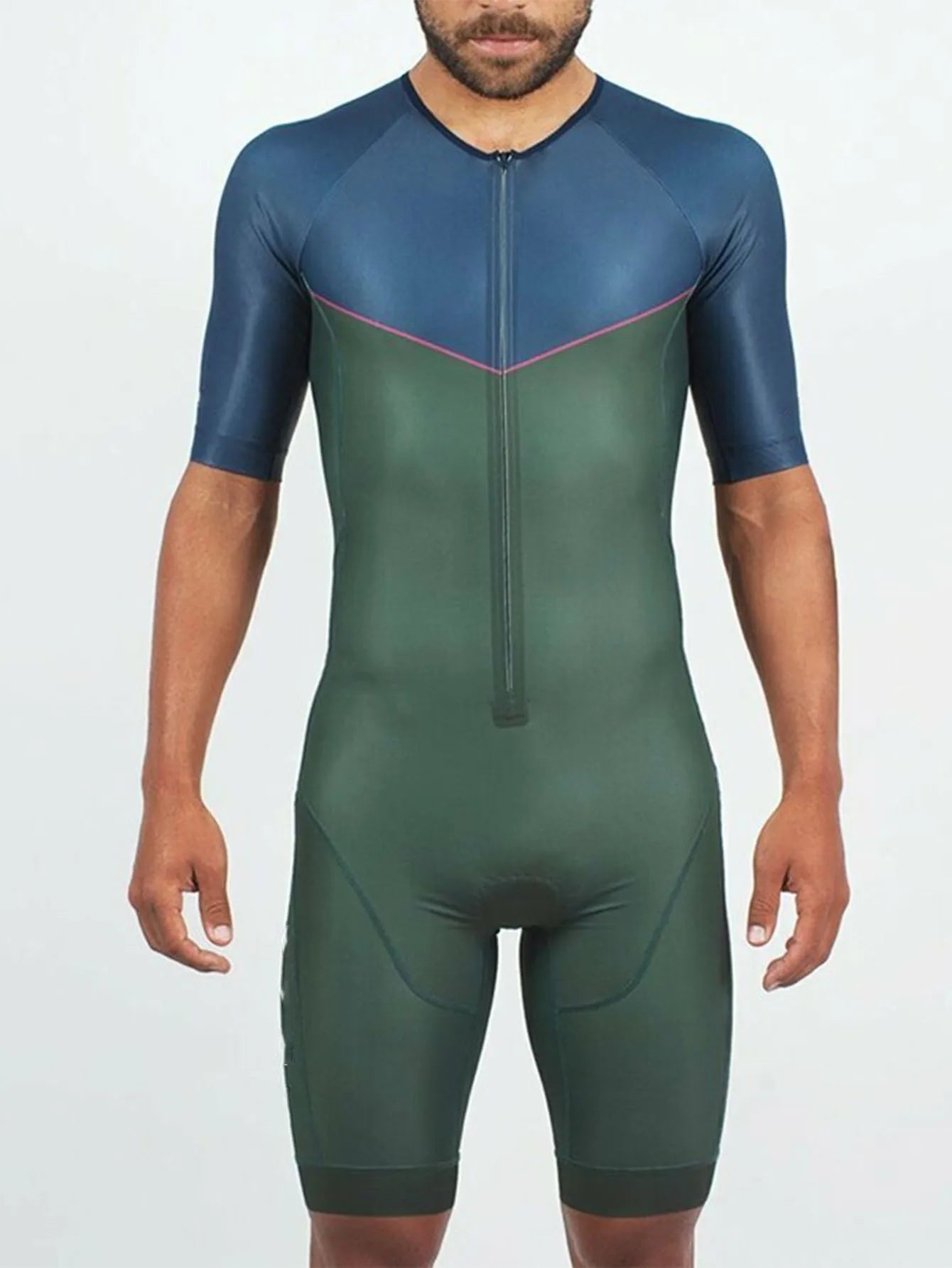 Righttrack Triathlon Race Suit Men's Short Sleeve Skinsuit Long Distance Tri Suits Performance Swimming/Cycling
