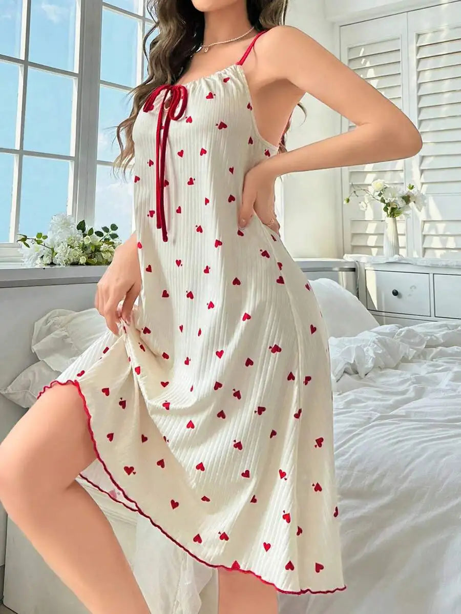 Floral Strap Summer Nightgown