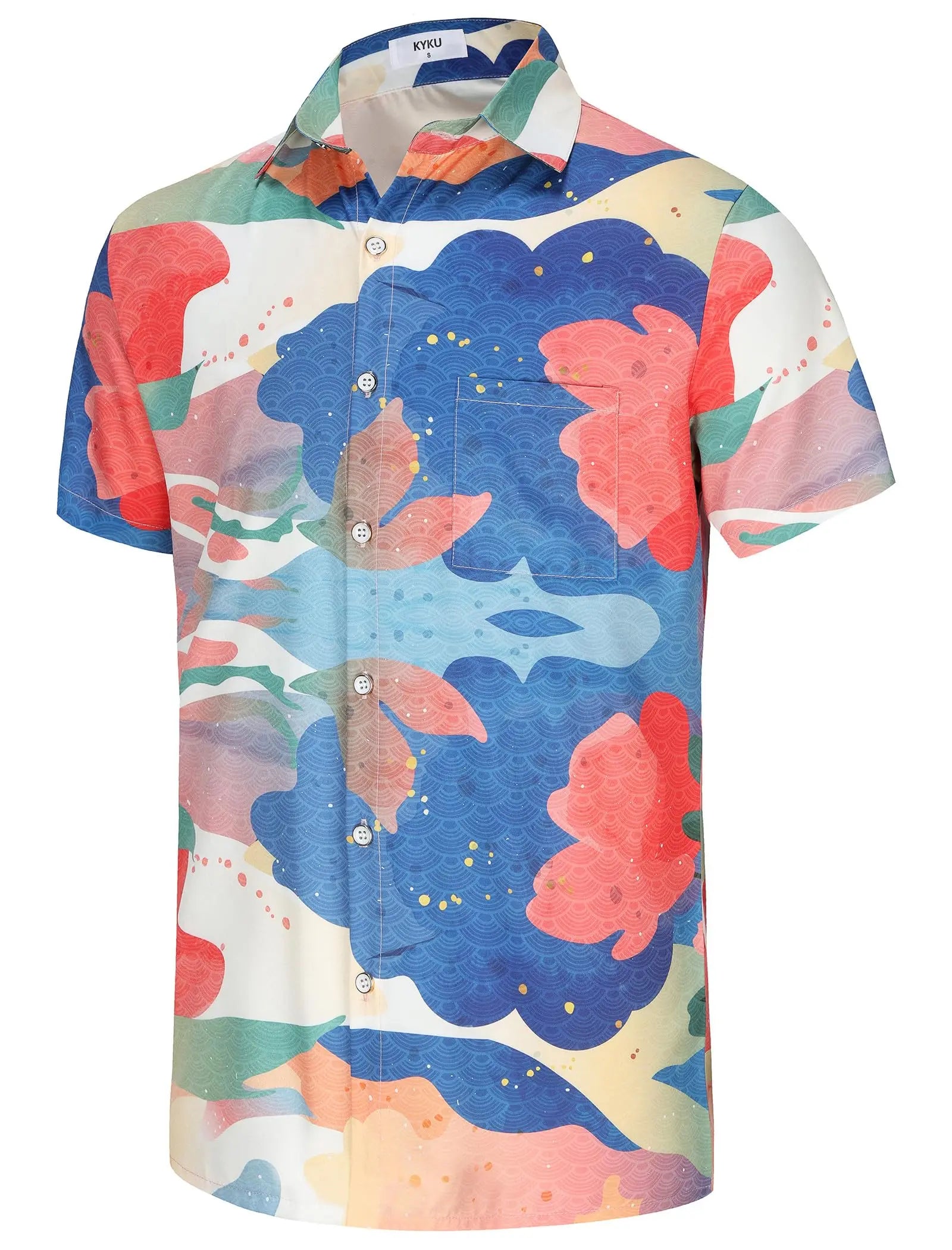 Tropical Print Button Shirt