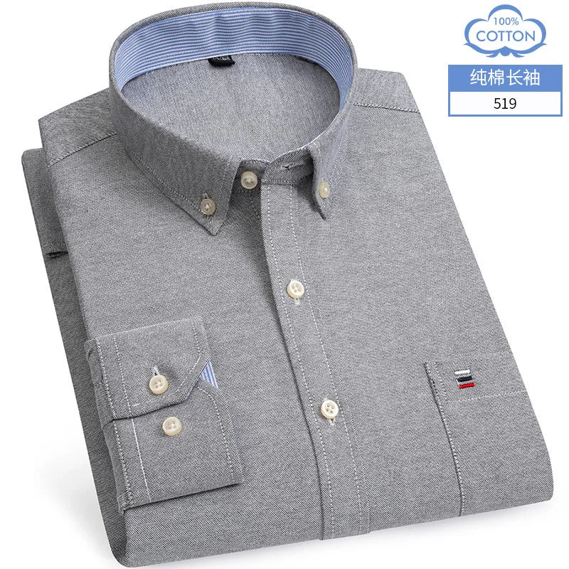 Oxford Striped Cotton Casual Shirt