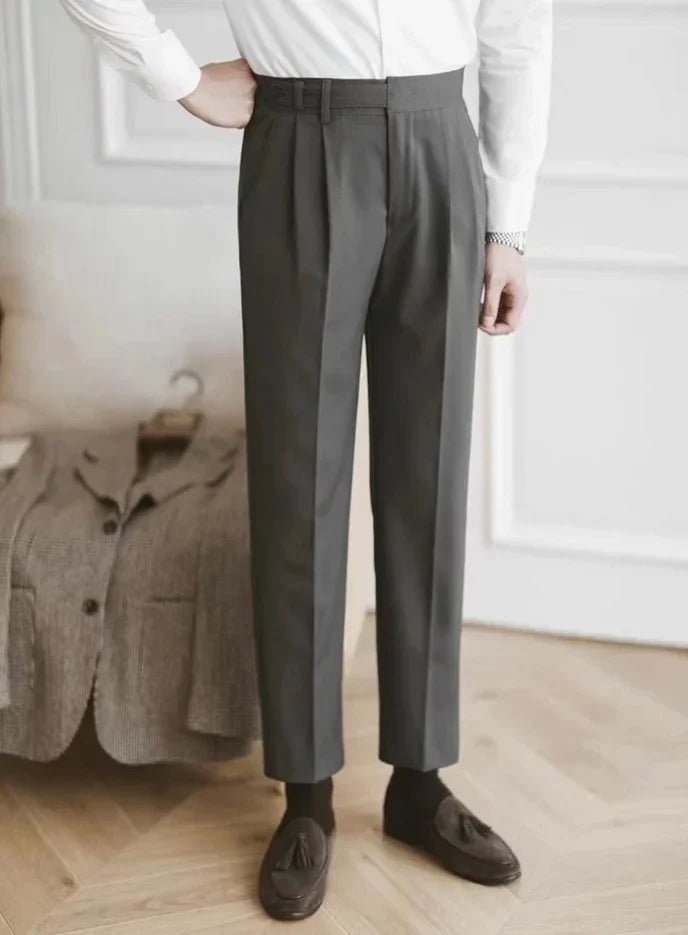 Classic Pleated Business Suit Trousers