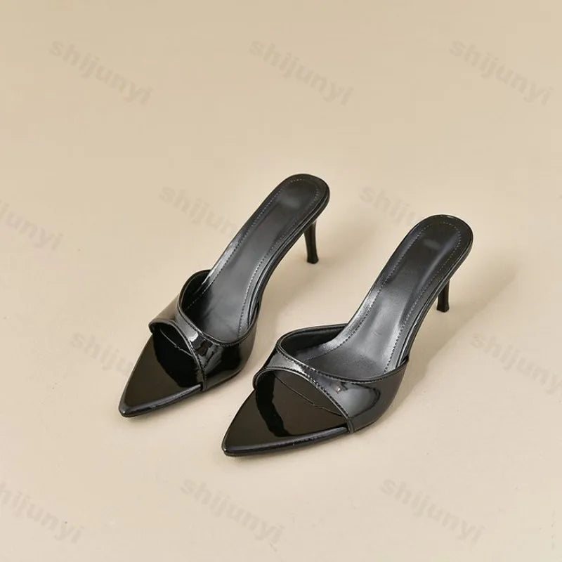 Women's High Heels Summer Slippers Women Sandals Fashion Classic Pointy Open Toe Stiletto Heels Sexy 2026 High-heeled Slippers