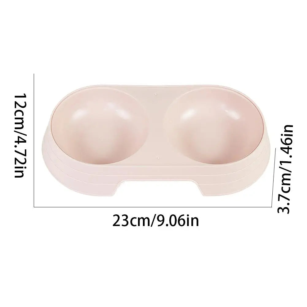 Non-Slip Double Pet Bowls Food & Water Feeder for Cats and Small Dogs BPA-Free Easy-Clean Raised Pet Dishes in 4 Colors