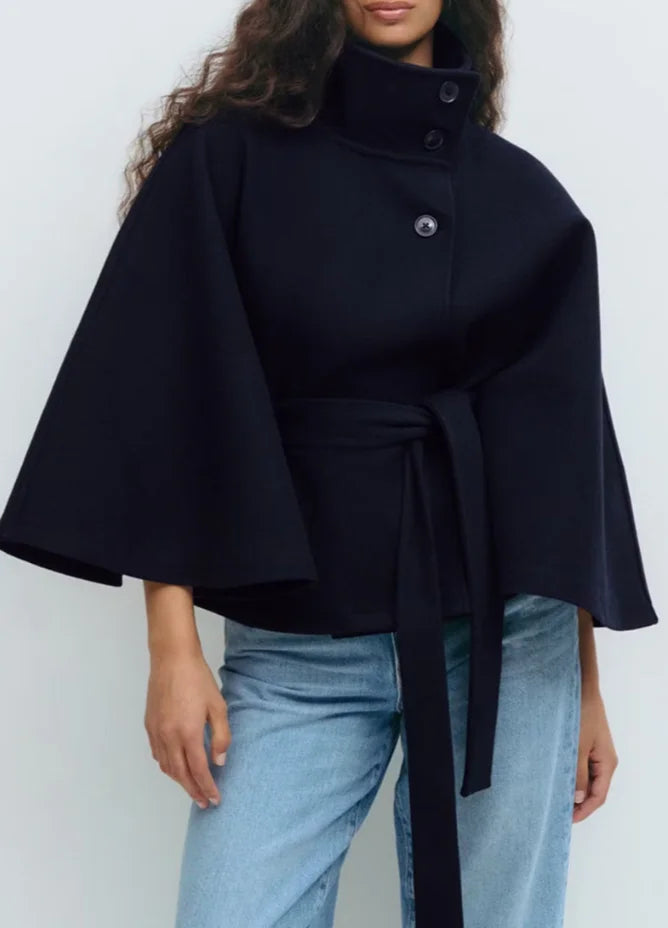 2025 Autumn Woolen Coats Women Casual Double Breasted Stand Collar Female Office Short Jackets Chic Lady Loose Street Outwear