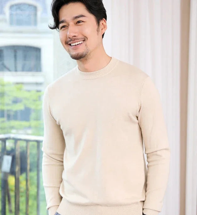 Thick Solid V-Neck Pullover