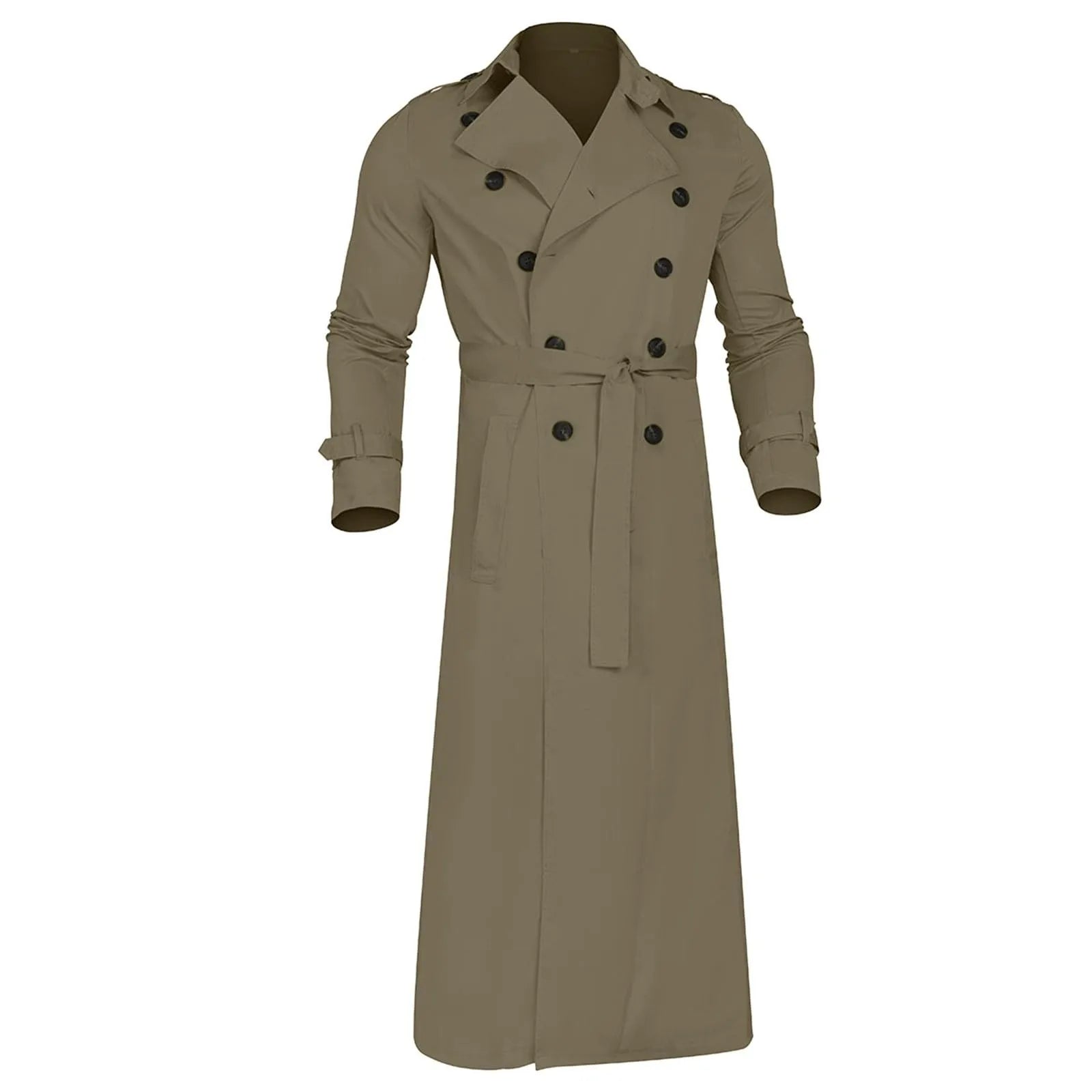 Men’s Luxury Full-Length Trench Coat – England Style Business Overcoat
