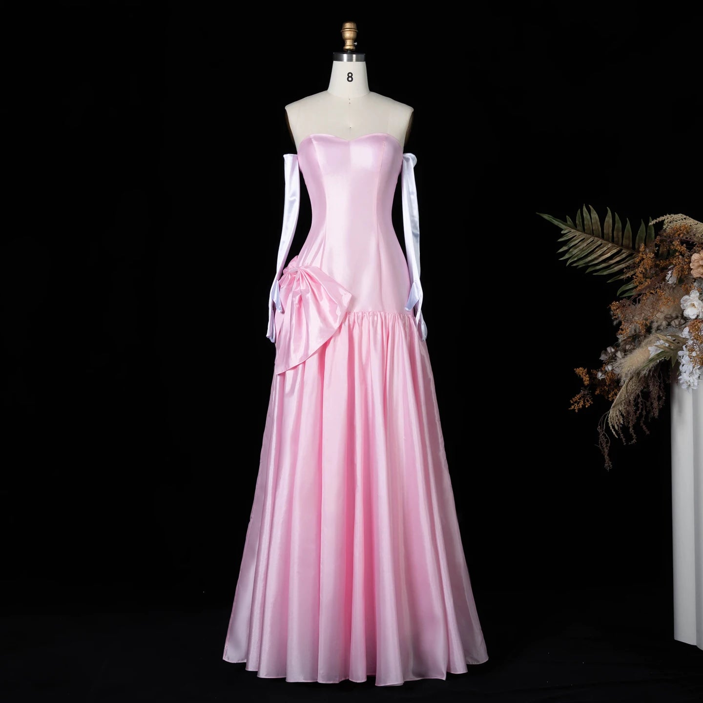 Sharon Said Women' s Elegant Evening Party Dress with Gloves 2026 Simple Wedding Birthday Prom Gowns with Bow SF167 Customized