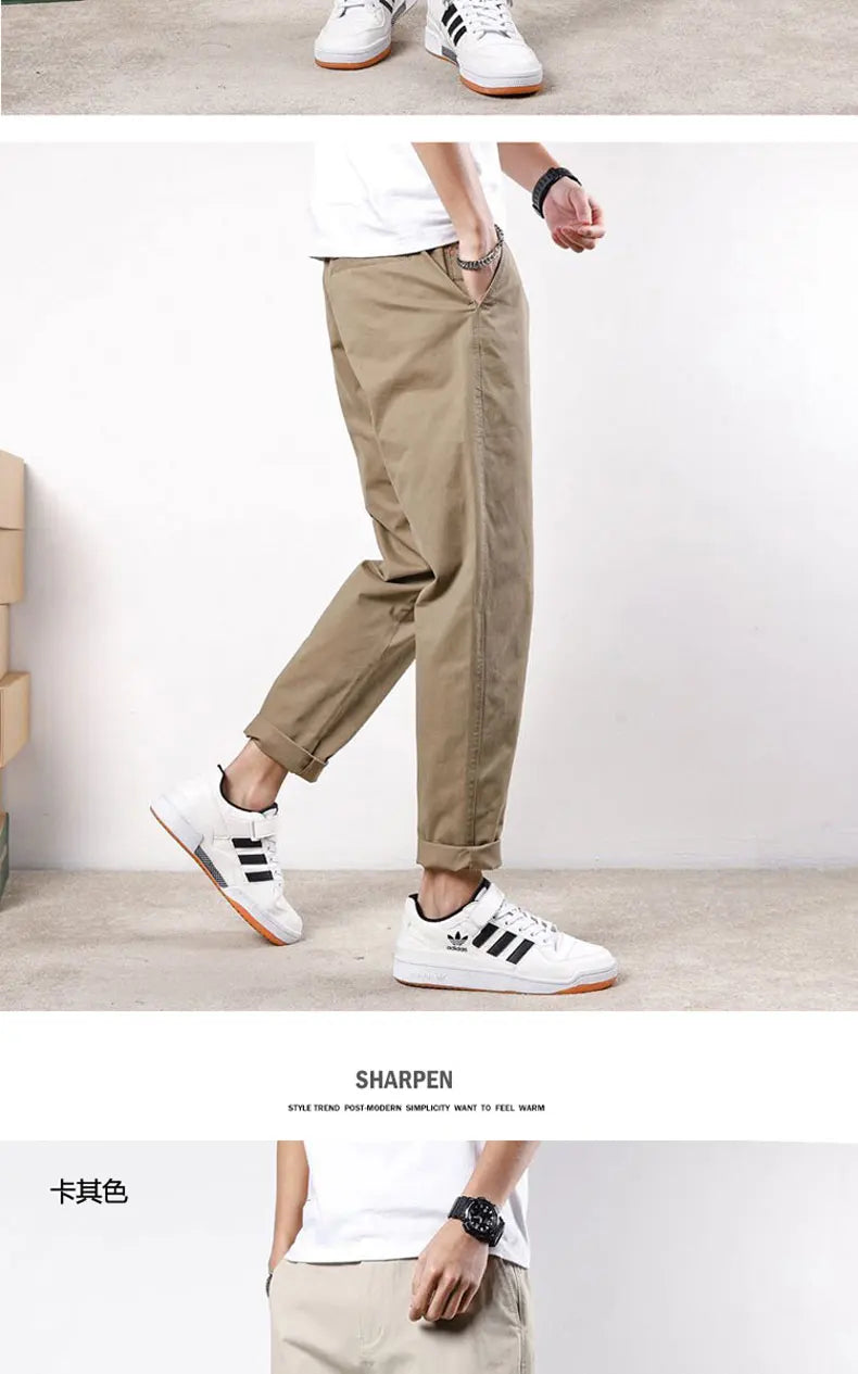 Korean Casual Elastic Cargo Pants