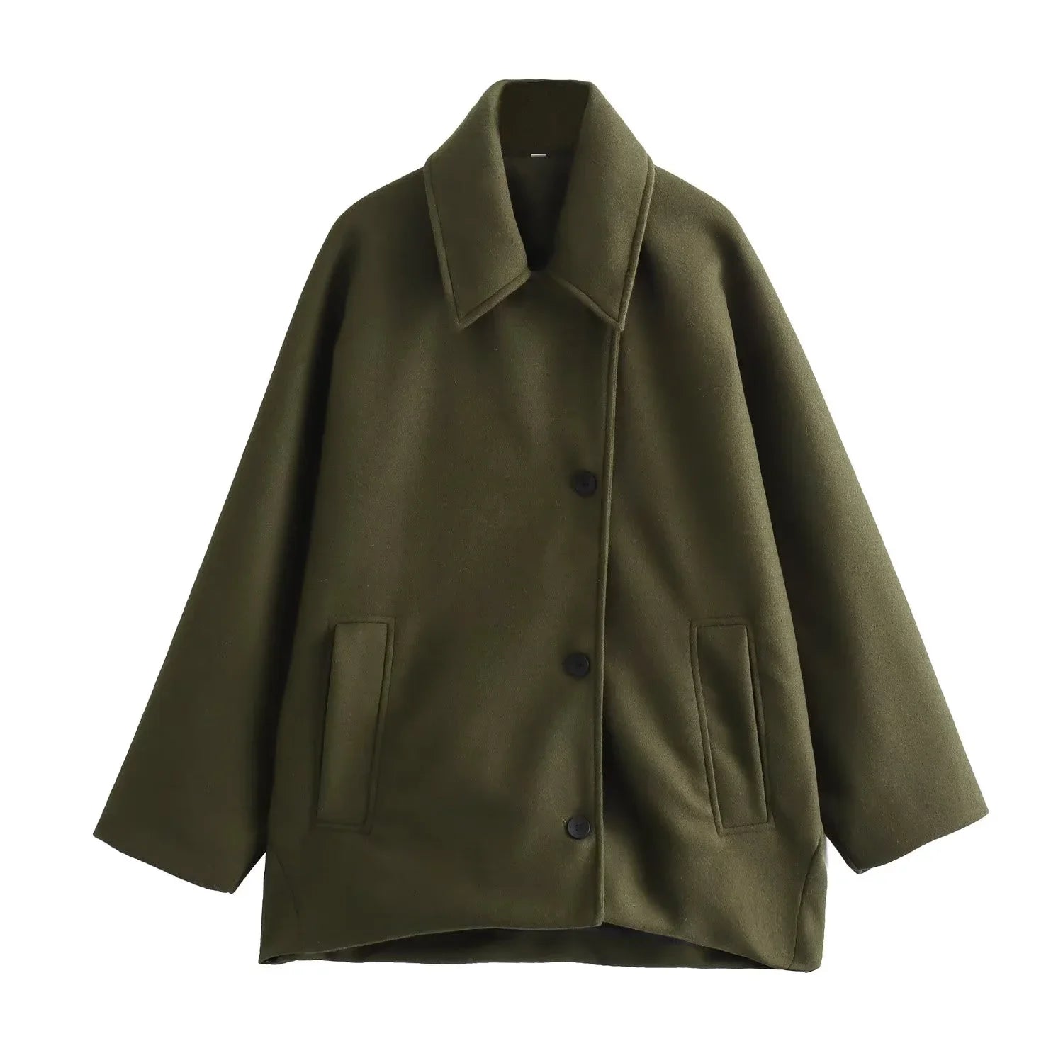 HXAO Woman Winter Coats Faux Wool Coats And Mixtures Oversized Long Coat Women Autumn Long Sleeve Solid Coats Casual Warm Parkas