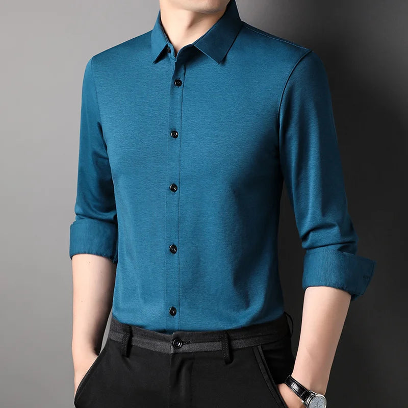 Mulberry Silk Blend Slim Shirt