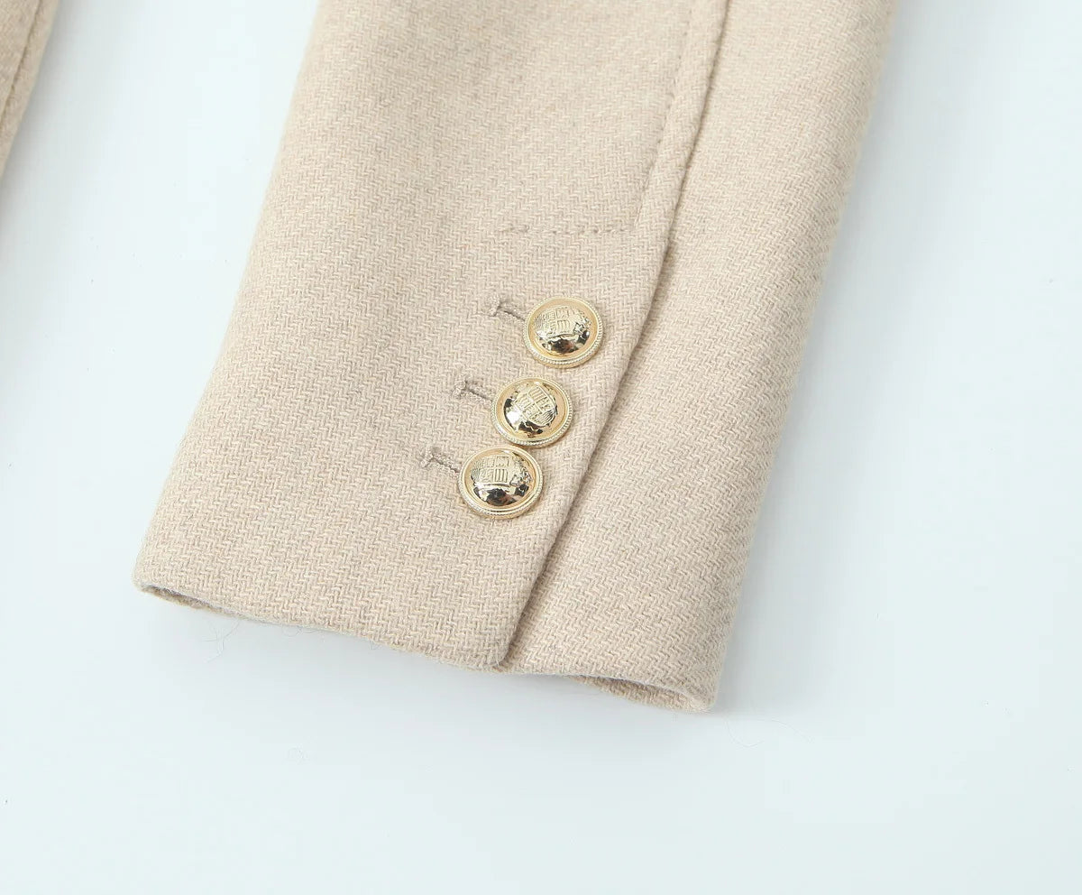 Retro Black Wool Long Coat