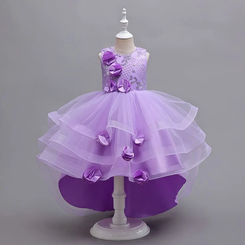 Trailing Princess Party Girls Dress