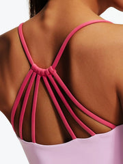 Women's Sporty Backless Sports Bra with Fixed Padding, Slim-Fit Design for All Seasons, Perfect for Fitness & Training