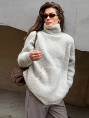 Soft Turtleneck Knit Pullover Sweater