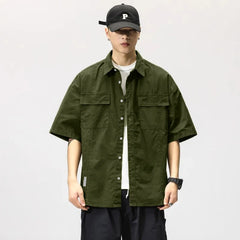 Workwear Short-Sleeved Shirt Men's New Short-Sleeved Slim Jacket Summer Men's Casual Jacket Senior Men's Student Shirt