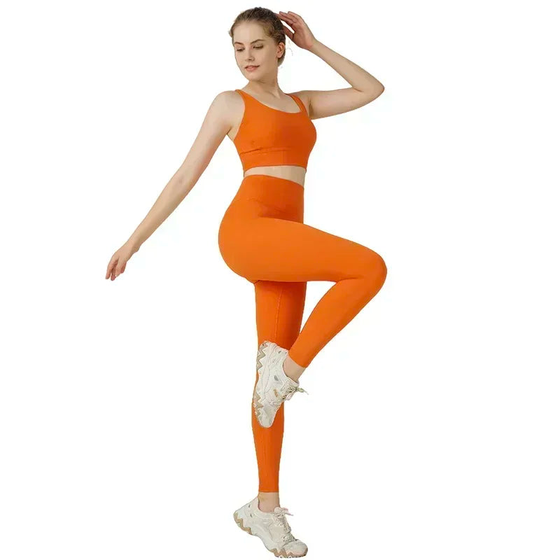 Women's Yoga Set Workout Set 2 Piece High Waist Yoga Leggings Sports Bra Gym Suit Activewear Sports Fitness Set Sports Suit