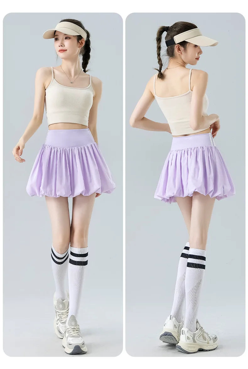 Women‘s Tennis Skirt Summer  High Waist Flared Golf Skirt with Built-in Shorts 2 in 1 Athletic Quick Dry Shorts Skirt Pickleball