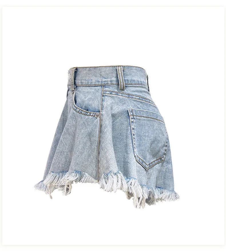 Women Denim Shorts Jeans Summer Beach Clothing Feminino Wide Leg Loose Short Femme Pantalones Cortos Ropa Mujer Fashion Clothes
