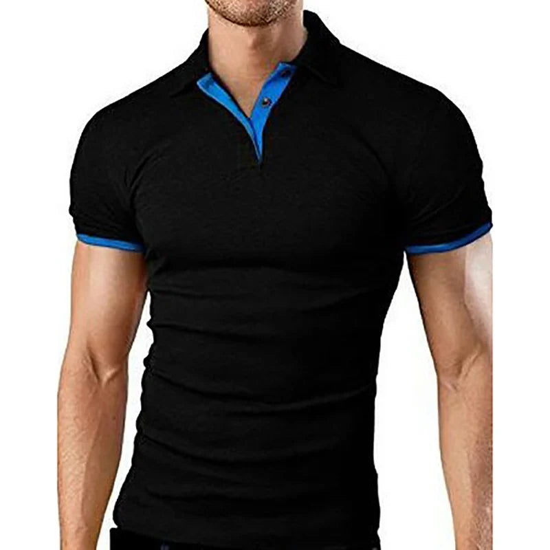 Polo Shirts Men's Casual Short Sleeve Tops Fitness Sports T-shirts Versatile Trendy Breathable Slim Tops Outwear Sportswear Male