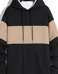 Men's patchwork color hoodie light fleece hoodie long sleeve hoodie sports hoodie