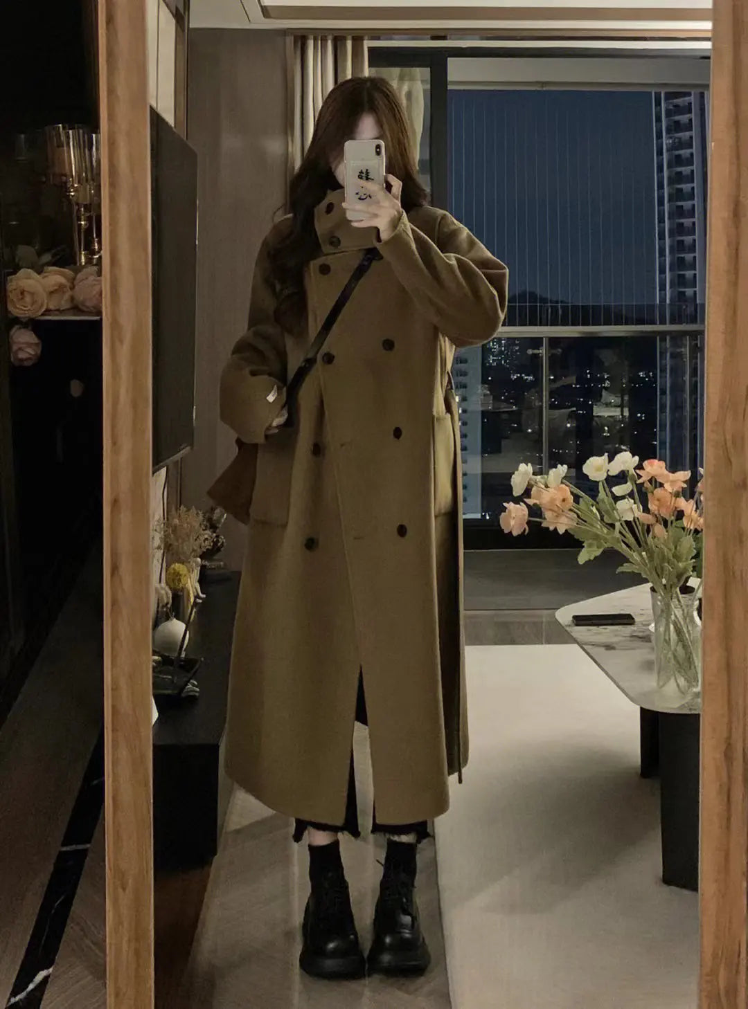 Sweet Double-Breasted Wool Coat