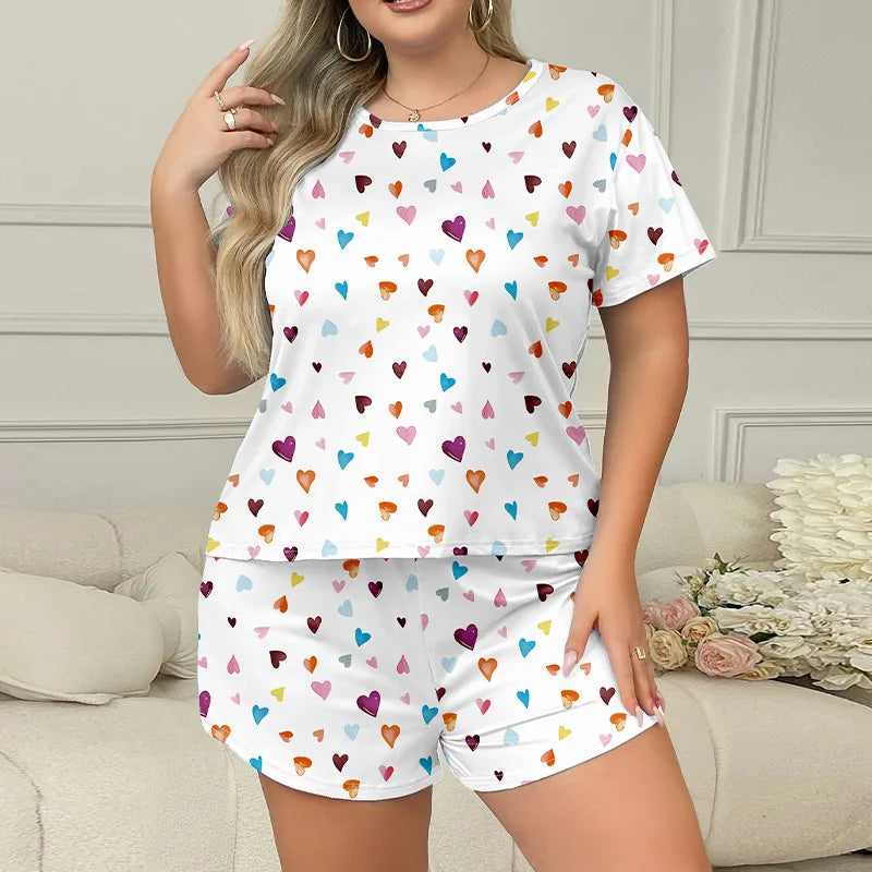 Plus Size Printed Pajama Set