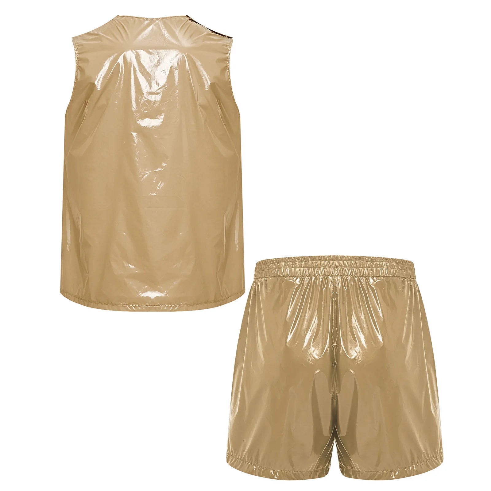 Mens Special Needs Waterproof Sweat Tracksuit Tank Tops And Sides Buttons Boxer Shorts Two Pieces Outfit Adaptive Clothing