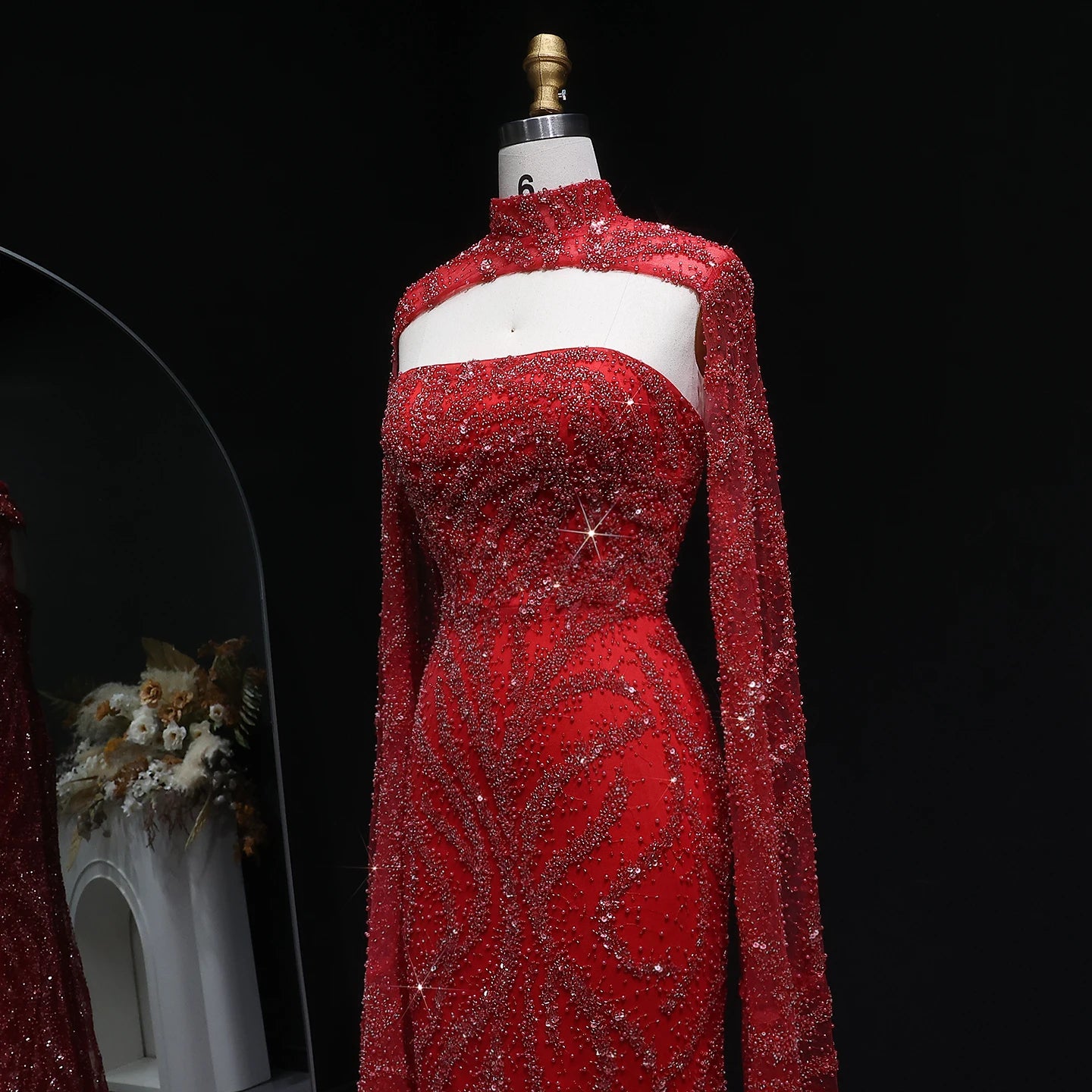 Sharon Said 2026 Luxury Evening Party Gowns Women' s Wedding Prom Dresses with Flowing Sleeves Elegant Mermaid SS663 Customized