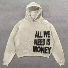 Y2k Zipper Hoodie Letter Pattern Gothic Punk Sportswear Brown Hoodie Sportswear Hoodie Long Sleeve Super Large Hoodie Jacket