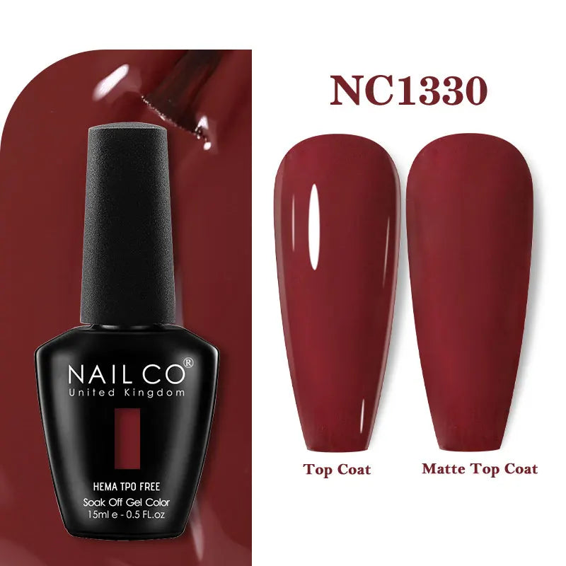 NAILCO 333 Colors Gel Nail Polish Semi Permanent Varnishes Nails Art Design Hybrid Soak Off Top Base Coat UV Gel Manicure 15ml